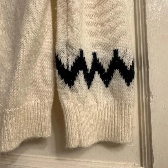 Talbots Icelandic Sweater Pullover Women's M Petite Red & Blue Vintage - Picture 4 of 5